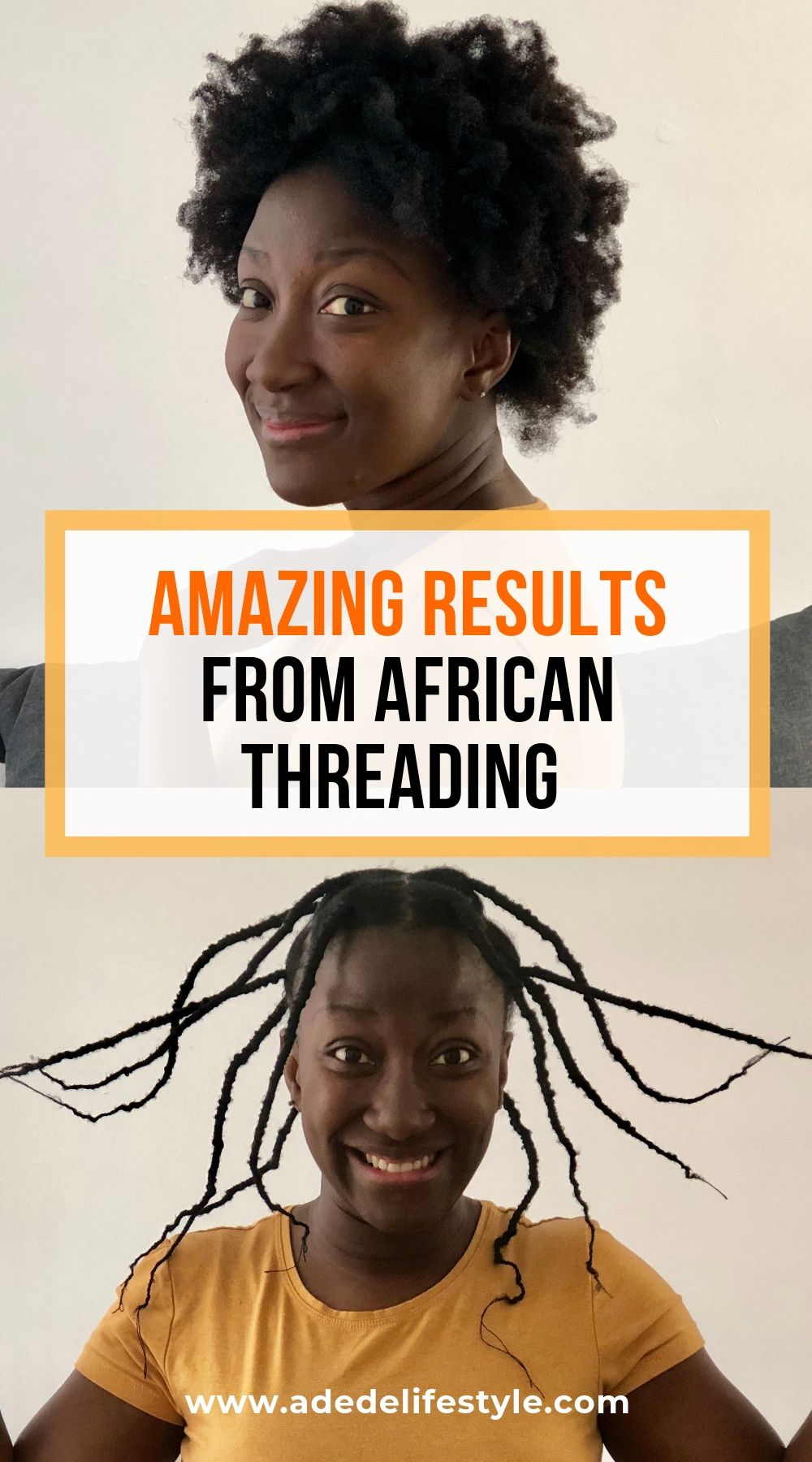 African threading on thin fine natural hair 