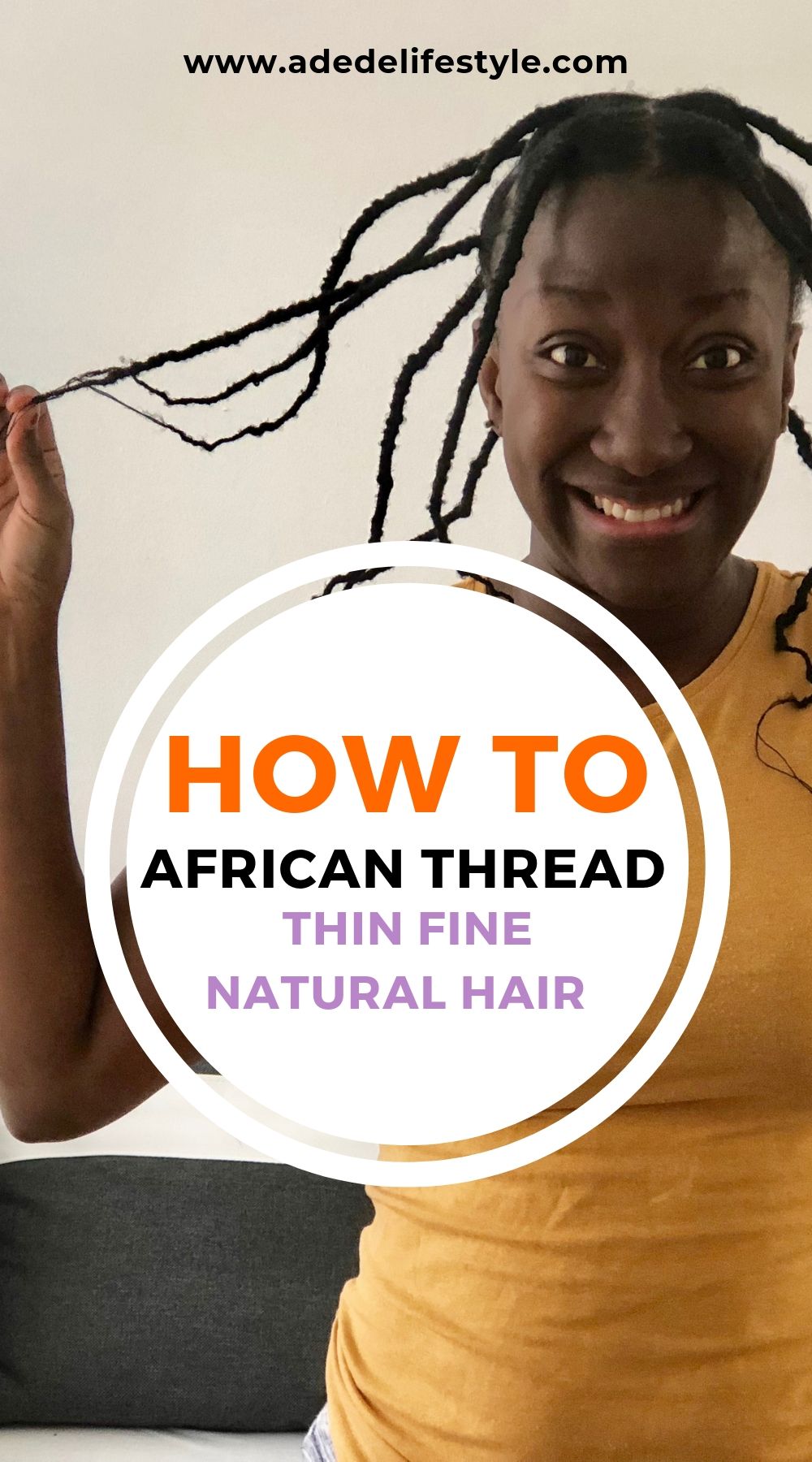 African threading on thin fine natural hair